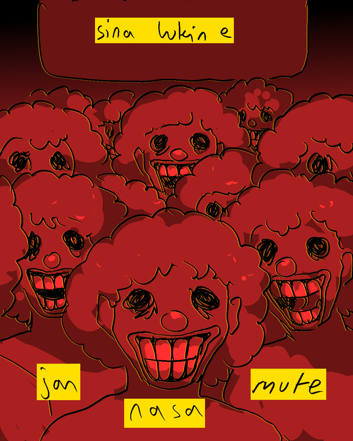 "sina lukin e jan nasa mute." (sinpin ona li monsuta lukin.)